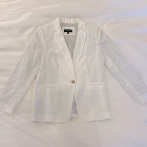 Talbots Size 8 White Linen Blazer